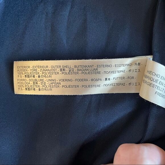 Massimo Dutti Navy Loose Fit Sheer Sleeve Mini Dress Size Small - Picture 7 of 8